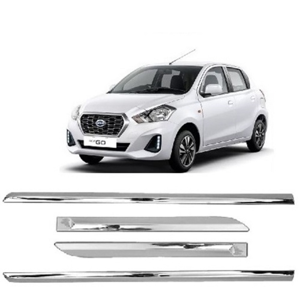 Car Door Side Beading For Datsun Go  - Silver 